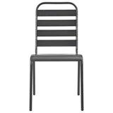 44263 7 Piece Outdoor Dining Set Steel Dark Grey