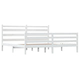 Bed Frame without Mattress Solid Wood Pine 200x200 cm White 3103734