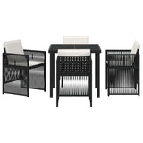 Garden Dining Set 5 pcs Black Powder-Coated Steel 3380645