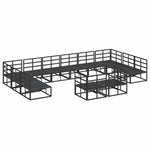 Garden Sofa Set with Cushion Black Aluminium 3378924