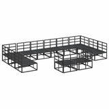 Garden Sofa Set with Cushion Black Aluminium 3378924