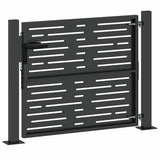 Garden Gate with Lock Black 110 x 105 cm Powder-Coated Steel 42015899