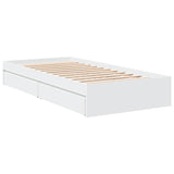 Bed Frame with Drawers without Mattress White 90x190 cm Single 3280706
