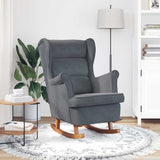 Rocking Chair with Cushion Dark Grey 92 x 71 x 100 cm Plywood 42012851