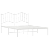 Metal Bed Frame without Mattress with Headboard White 135x190cm 373837