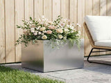 Garden Planter Silver 40 x 30 x 30 cm Stainless Steel 8005198