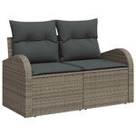 Garden Sofa with Cushion Grey 124 x 62 x 69cm Poly Rattan 42006734