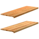 Window Sills 2 pcs Light Brown 120x40x2 cm Solid Wood Oak 4009162