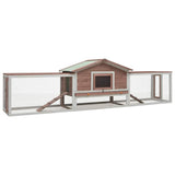 170859 Rabbit Hutch Mocha 310x70x87 cm Solid Pine & Fir Wood