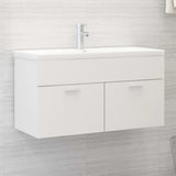 Sink Cabinet with Built-in Basin White Engineered Wood 3071288