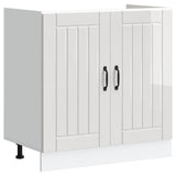 Sink Base Cabinet Lucca High Gloss White Engineered Wood 853689
