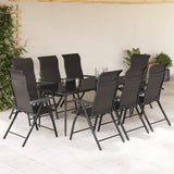 Folding Garden Chairs 8 pcs Black Coffee Poly Rattan 3270612