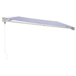 Retractable Awning Blue and White 5x3 m Fabric and Aluminium 3154525