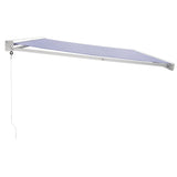 Retractable Awning Blue and White 5x3 m Fabric and Aluminium 3154525