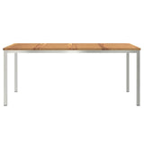 Dining Table 180x90x75 cm Solid Acacia Wood and Stainless Steel 42006189
