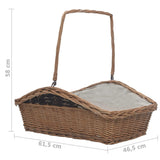 Firewood Basket with Handle 61.5x46.5x58 cm Brown Willow 286989