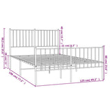 Metal Bed Frame without Mattress with Footboard Black 120x190cm 350879