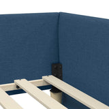 Corner Bed Frame with Headboard Blue 80 cm x 200 cm Velvet 42016034