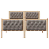 Bed Frame with Headboard Taupe 150 x 200 cm Solid Pine Wood 3394286