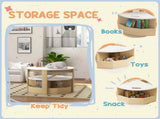 Five-Piece Kids Table and Chairs Set with Storage, for Ages 3-8 Years, White T3398P422126