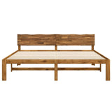 Double Bed Frame with Headboard ROSTOCK Natural 200 x 200 cm 3405471