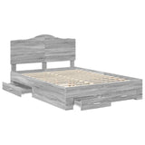 Bed Frame with Drawer Grey Sonoma 150 x 200 cm Engineered Wood 3413592