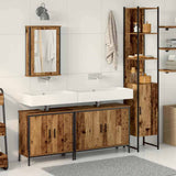 Bathroom Furniture Set with Shelf 4 pcs Brown Engineered wood 3332595
