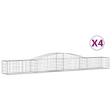 Arched Gabion Baskets 4 pcs 400x50x40/60 cm Galvanised Iron 3146959