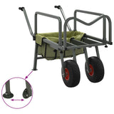 Fishing Trolley Green with 2 Wheels Powder-coated Steel 94870