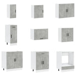 ZNTS 14 Piece Kitchen Cabinet Set Porto Concrete Grey Engineered Wood 3314995