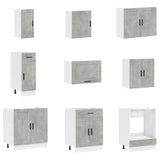 ZNTS 14 Piece Kitchen Cabinet Set Porto Concrete Grey Engineered Wood 3314995