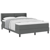Box Spring Bed with Cushion Dark Grey 190 x 140 cm Fabric 3341098