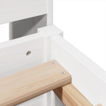ZNTS Bed Frame without Mattress White 120x200 cm Solid Wood Pine 3323264