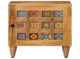 Bedside Cabinet Natural 40 x 33.5 x 46 cm Solid Mango Wood 4018256