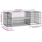 ZNTS Garden Bench with Gabion Basket Impregnated Wood Pine 3196244