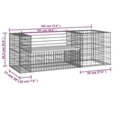 ZNTS Garden Bench with Gabion Basket Impregnated Wood Pine 3196244