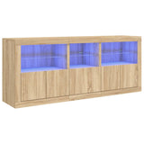 Sideboard with LED Lights Sonoma Oak 162x37x67 cm 3208997
