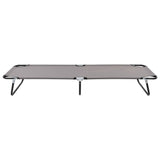 Folding Sun Lounger Grey Steel 47757