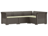 4-Seater Garden Sofa with Cushions Rattan Look PP Light Grey 3443974