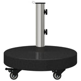Parasol Base 30kg Black Granite and Stainless Steel Round 42006586