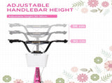 Kids Scooter, Kick Stunt Scooter with Adjustable Handlebar, Dual Brakes, Basket, Cupholder, T3398P348523
