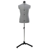 Adjustable Dress Form Male Manual Grey 37.5-45.5 inch Fabric 42018613