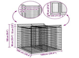 Gabion Raised Bed 2 pcs Silver 3422224