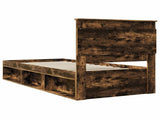 Bed Frame with Headboard Smoked Oak 90 x 200 cm Solid Pine Wood 3410140