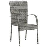 3 Piece Garden Dining Set Poly Rattan Grey 3098029