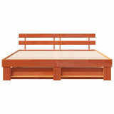 Bed Frame with Headboard Brown 180 x 200 cm Solid Pine Wood 3385675