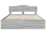 Bed Frame Grey Sonoma 120 x 190 cm Solid Pine Wood 3412930