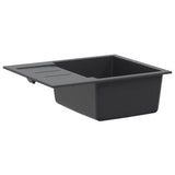 Kitchen Sink Single Basin Granite 62 x 50 x 20 cm Graphite 42053758