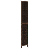 Room Divider 3 Panels Dark Brown Solid Wood Paulownia 358655