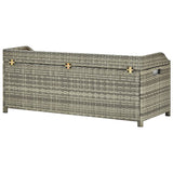Garden Storage Bench 120 cm Poly Rattan Grey 46481